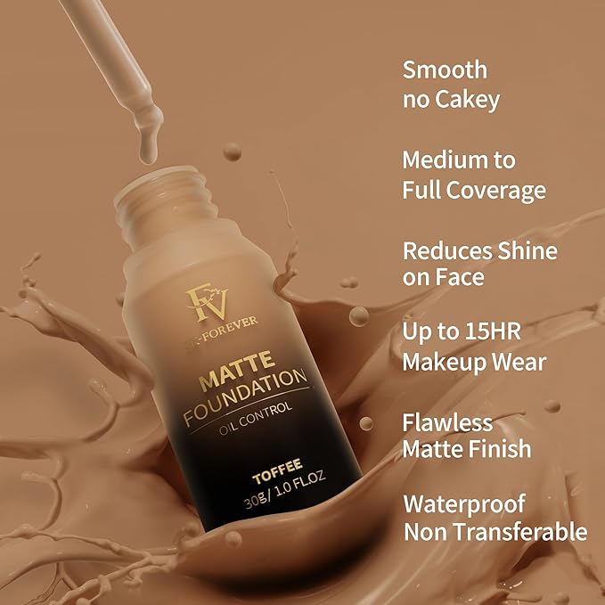 FV Full Coverage Liquid Foundation Makeup, Long Lasting