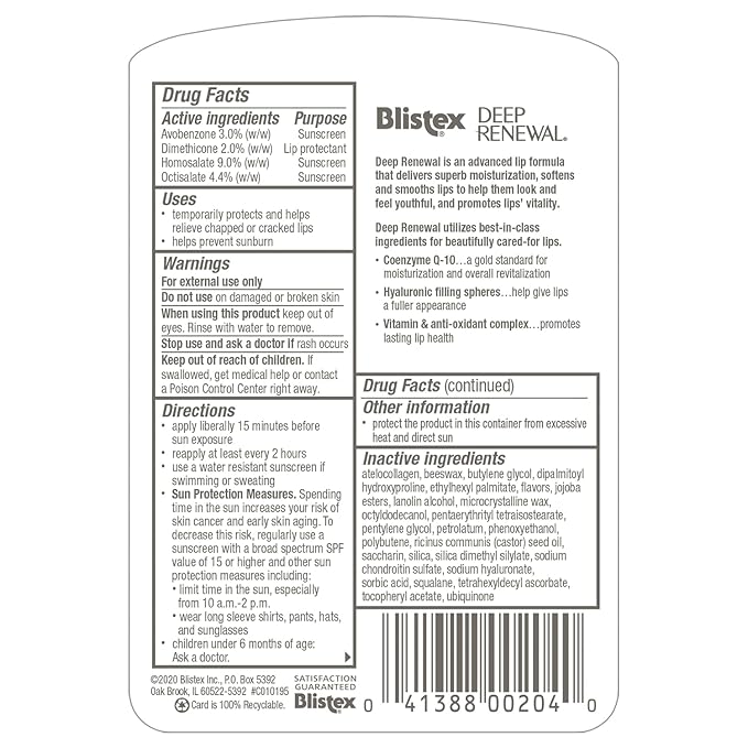 Blistex Lip Protectant Sunscreen Deep Renewal (Value