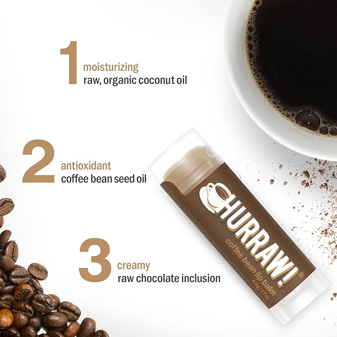 Hurraw! Coffee Bean Lip Balm, 2 Palm