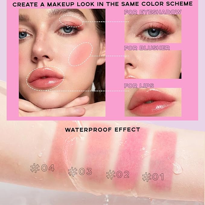 Cooling Water Jelly Tint, Cream Jelly Blush Stick Women #04