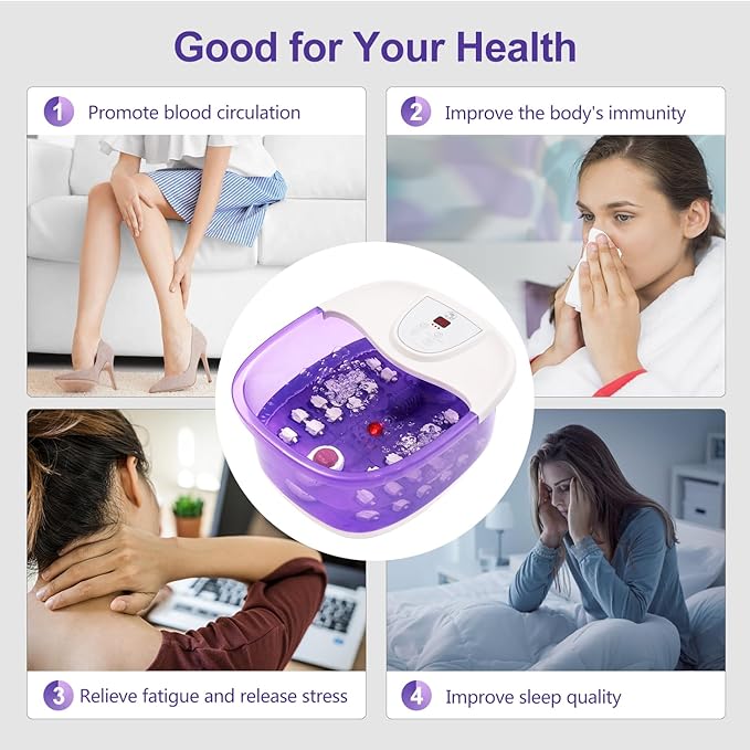 Foot spa bath massager with