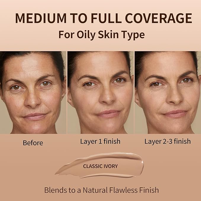 FV Full Coverage Liquid Foundation Makeup, Long Lasting