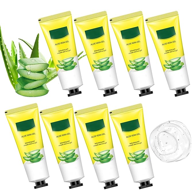 8PCS Aloe Vera Gel for Face & Skin,Organic Aloe Vera Gel,Hydrating After Sun Cream for Travel Size,Moisturizing Lotion for Skincare,After Sun Lotion for All Skin Type(I)