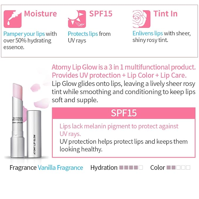 Atomy Lip Glow 3.3g x 2 Color