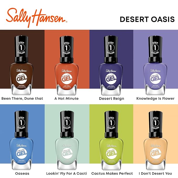 Sally Hansen Miracle Gel Nail Polish, A Hot Minute, 0.5 fl oz (Pack of 2)