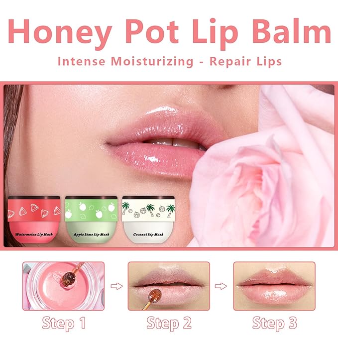 3 Pcs Bee Lip Balm Honey Lime)