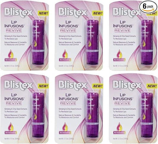 Blistex Lip Infusions Revive Lip Moisturizer 0.13 Ounce (6 Pack)