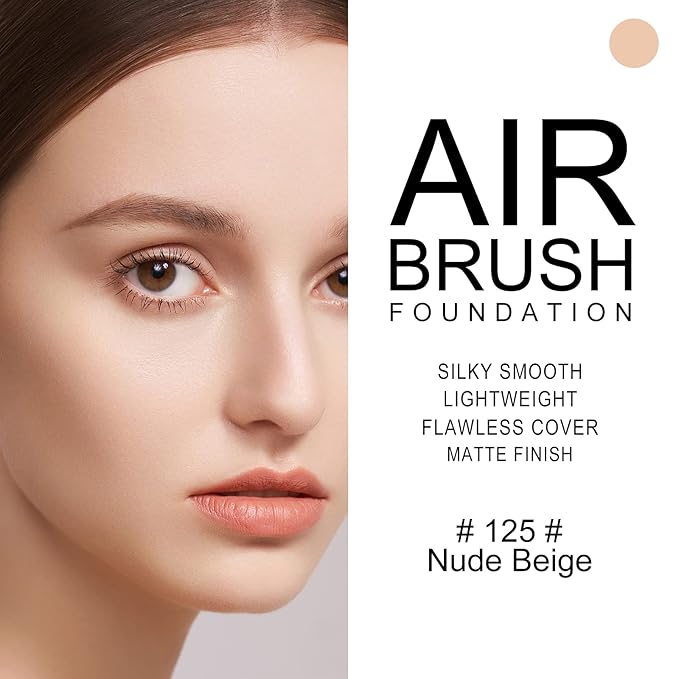 KYDA AirBrush Foundation Spray, Silky Foundation Mist Makeup, Nude Beige