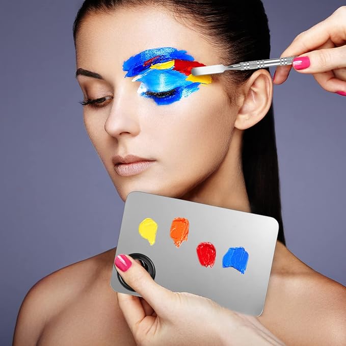 2 in 1 Set Makeup Mixing Palette, Stainless Mixing