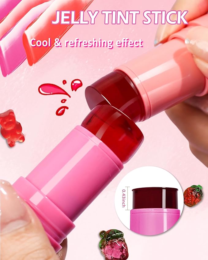 Makeup Jelly Tint,Cooling Water Jelly Tint Coral Blush Lip Stains-02