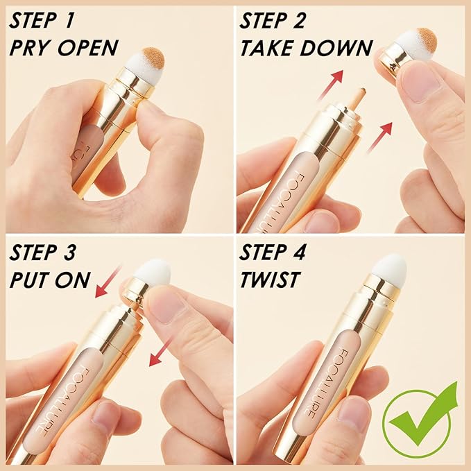 FOCALLURE FIX CORRECTOR Concealer Stick, Full Coverage Concealer PE04 PIE