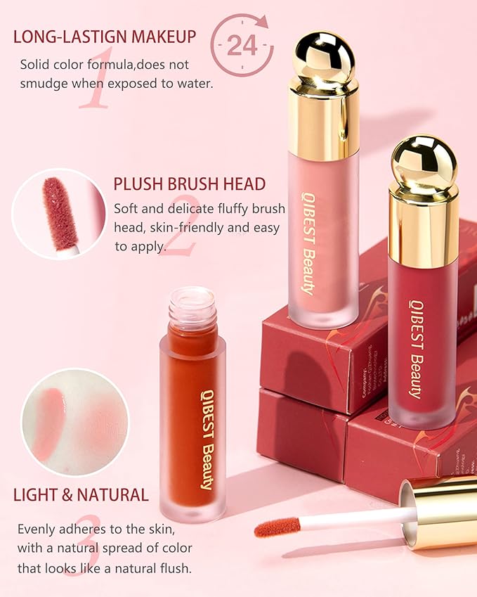 Liquid Blush Wand, Creme Matte Finish Looking, Dewy Women-# 01