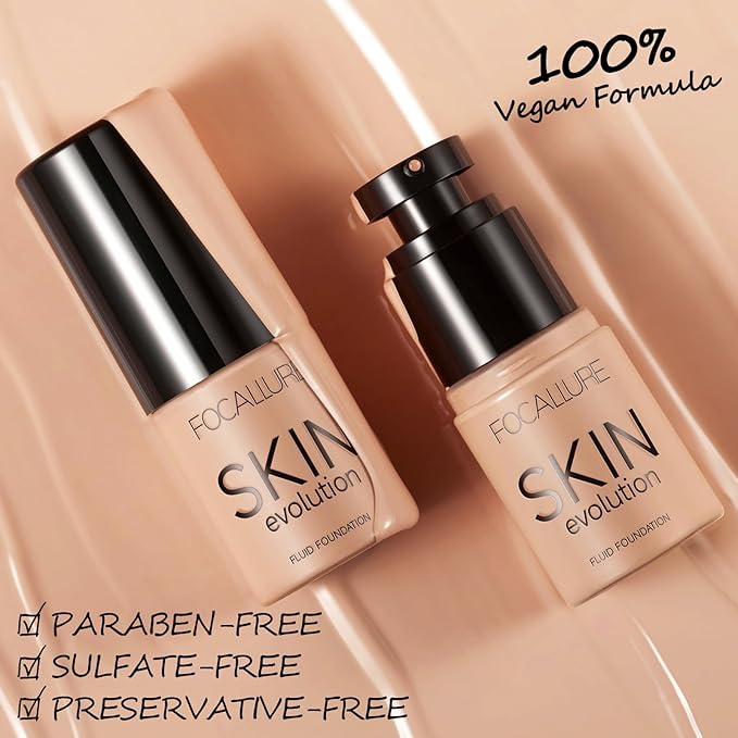 FOCALLURE 2 Pcs Liquid Foundation, Skin Evolution Foundation