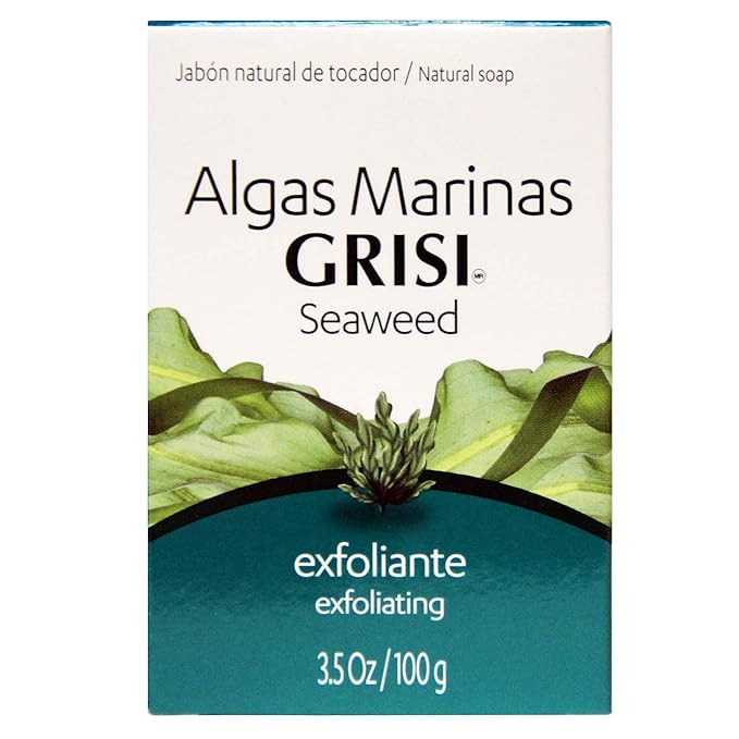Grisi Seaweed Soap, Cleansing and Exfoliating Soap with Seaweed, Helps you Unclog Pores, Stimulate Circulation, Eliminates Toxins, Firming Benefits, 6-Pack of 3.5 Oz Each Soap, 6 Soaps