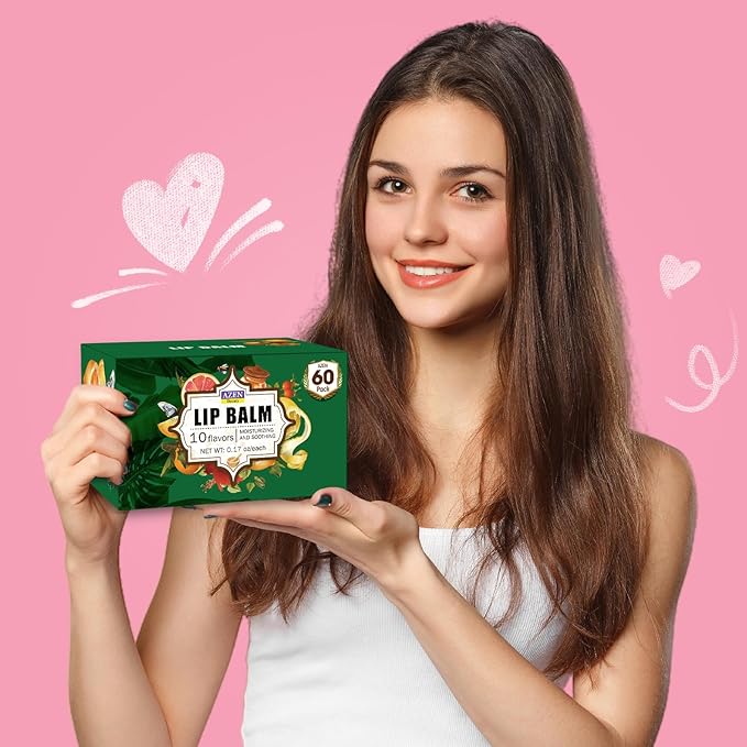 AZEN 60 Pack Lip Balm, Natural