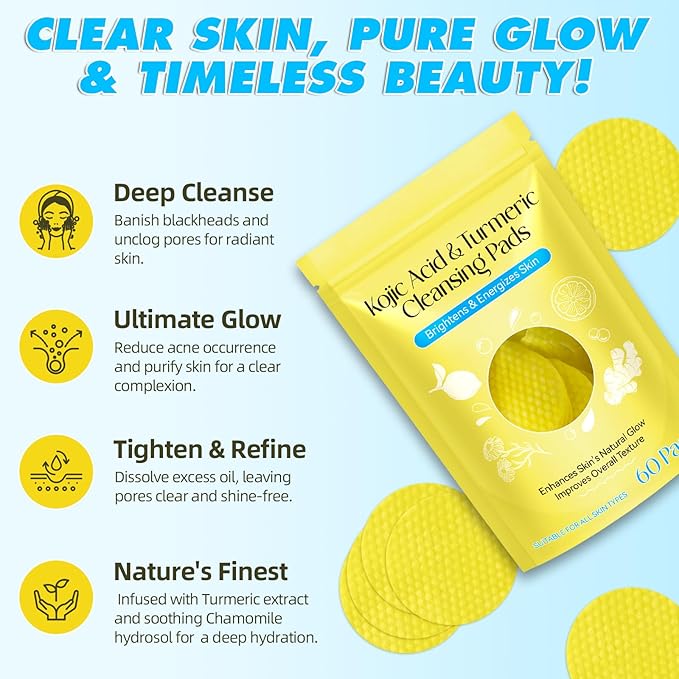 Turmeric kojic acid cleansing pads,