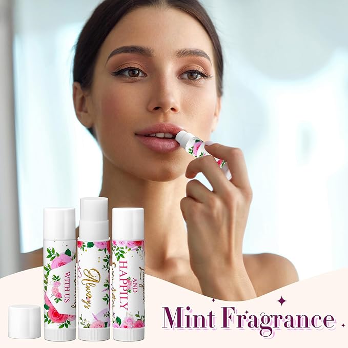 30 Pcs Wedding Lip Balms Bulk Flower