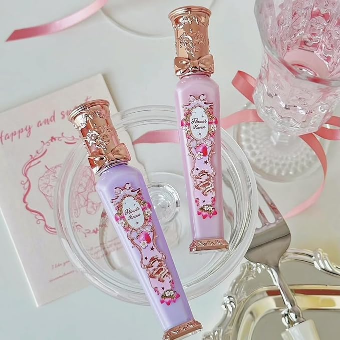 Flower Knows Violet Strawberry Rococo Glowy Lip Gloss,Moisturizing Shimmery Lip Oil,Hydrating Lip Plumper Makeup for Girls&Women,Vegan & Cruelty-Free,0.12 Fl Oz,1 Count(G01 Strawberry Macaron)