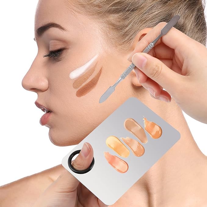 2 Sets Foundation Palette Makeup Mixing Palette Stainless