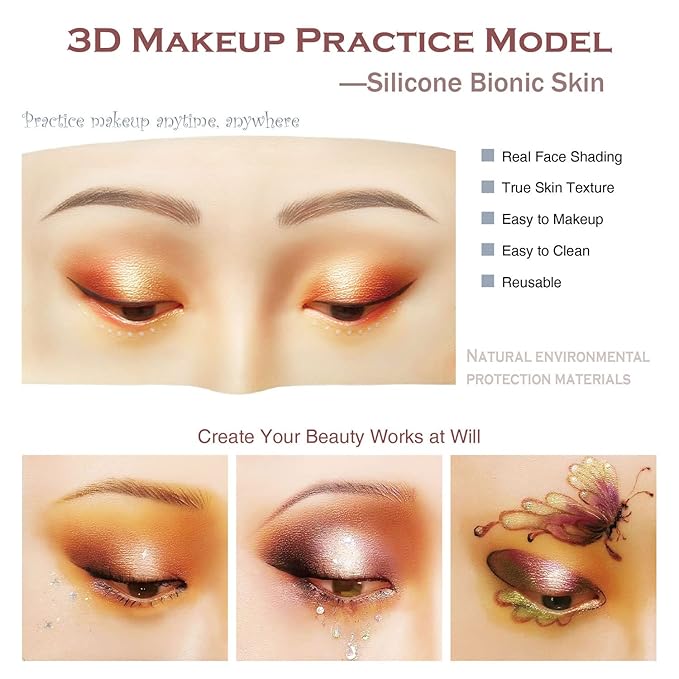 Makeup Practice Face, Bueuo 3 Pcs Makeup Practice