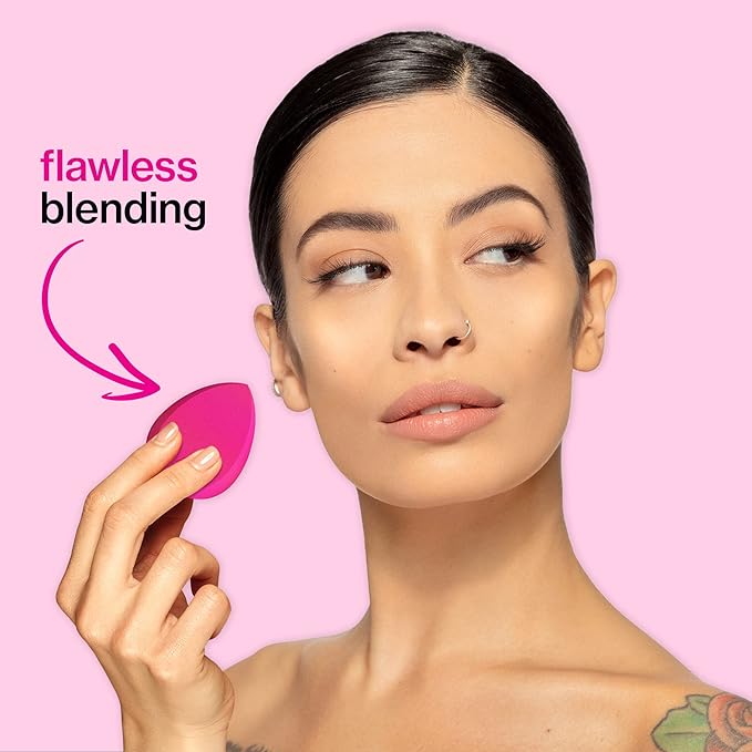 wet n wild Makeup Sponge - Low Product Absorption for Streak-Free Application, Effortless Blending Beauty for a Smooth Professional Looking Finish, Cruelty-Free & Vegan-Pink