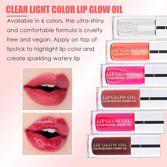 3PCS Lip Oil Set, Hydrating Lip