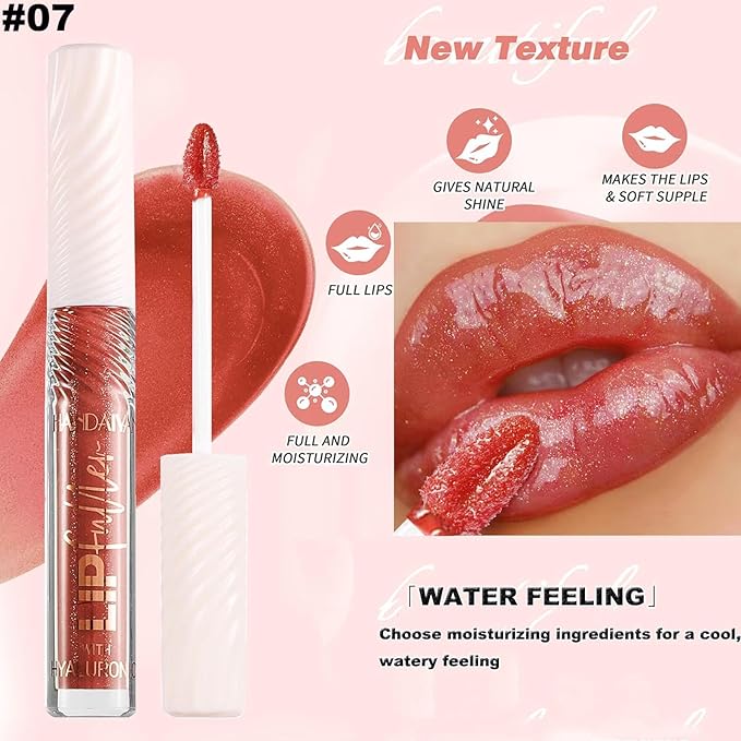 Watermelon Sugar Lip GlossTinted Glitter Lipgloss Lip Oil Teens Moisturizing Lipstick Lip Balm High Shine And Vegan Plumping Lip Gloss For Women Girls Long-Lasting Dry Lip Care lip pumper gloss 07