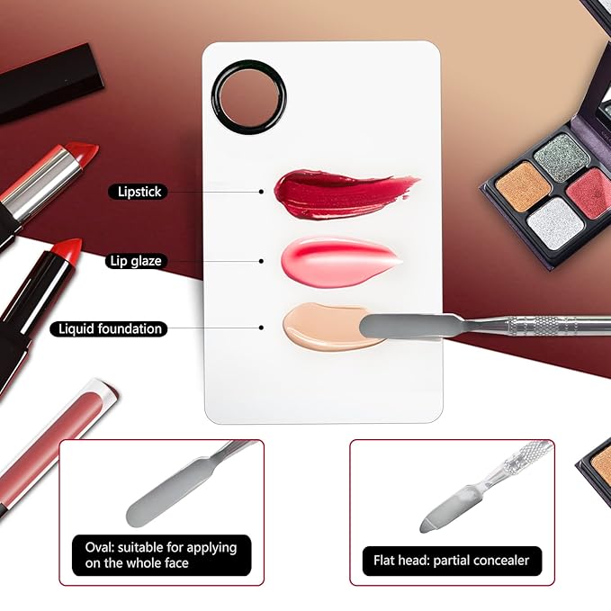 2Pcs Cosmetic Makeup Palette, Premium Stainless Steel Metal