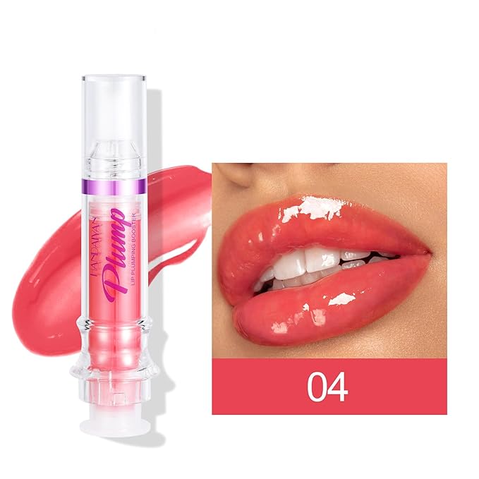 Lip Plumping Booster, Spicy Lip Lipstick, Lifter Gloss, Hydrating, Volumizes High-Shine Lip Plumping Lip Glass Mirror Lip Makeup Lip Glaze Plump & Pout Lip Plumper for Women Girls (04)