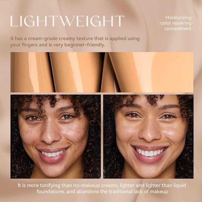 Liquid Foundation,Matte 3-in-iquid Foundation Lightweight, Hydrating CC Cream Cruelty-Free (05) 1 L