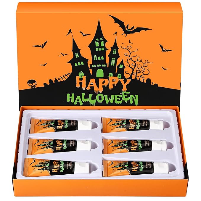 6 Pcs Halloween Gifts Travel Size Sunscreen Spf 30 Mini Sunscreen Lotion 1oz Travel Water Resistant Sunscreen Lotion for Halloween Party Favors(Halloween)