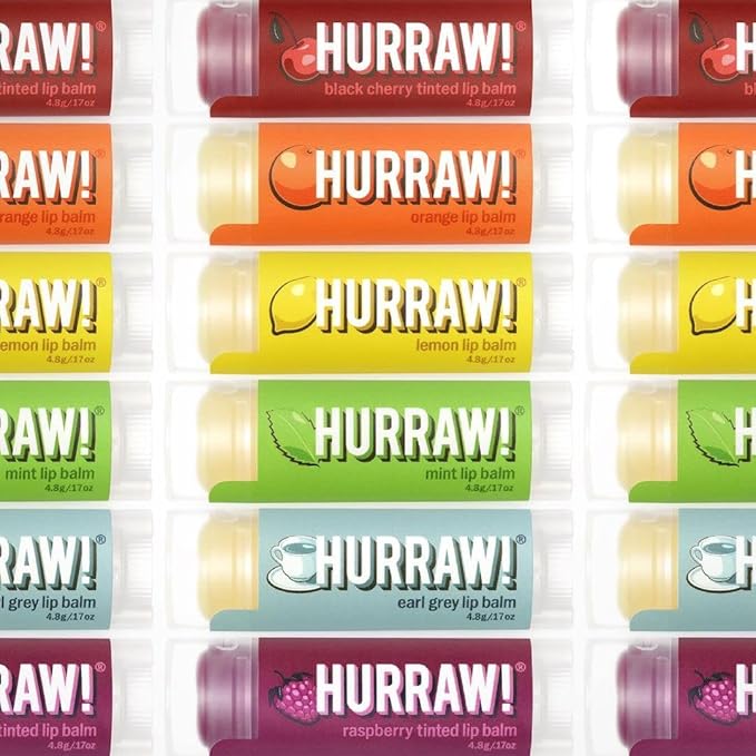 Hurraw! Lip Balms Staff Favorites, 6 ingredients.