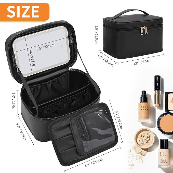 Ocheal makeup bag with led