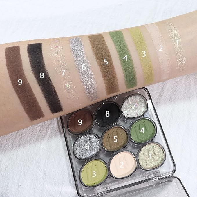 SUAKE Waterproof 9 Colors Shimmer Matte Eyeshadow Palette.Longwearing