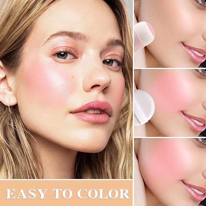 Cream Blush Stick with Brush,Waterproof Multi Cream Blush Skin K2