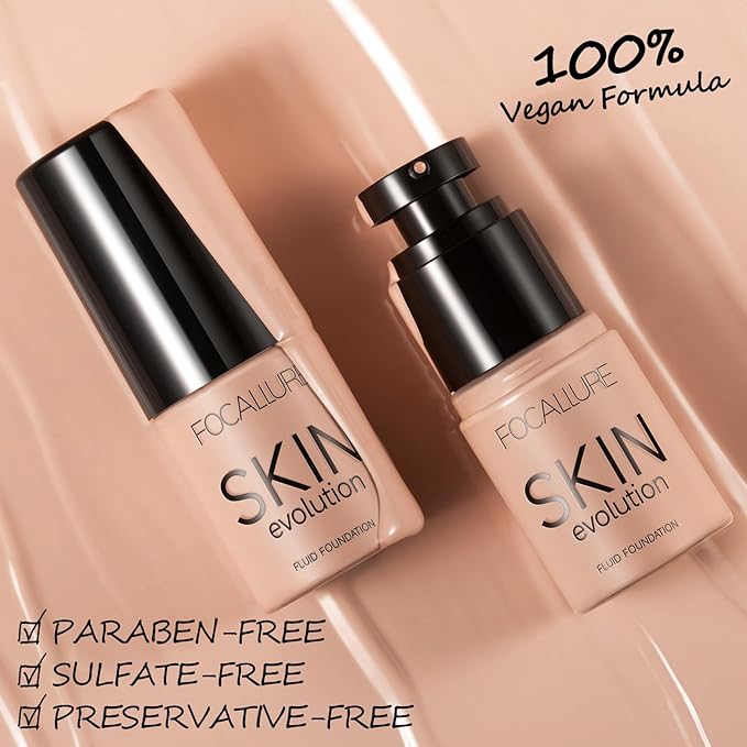 FOCALLURE 2 Pcs Liquid Foundation, Skin Evolution Foundation