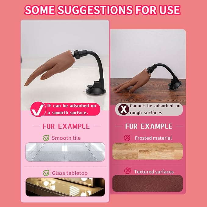 Silicone nail practice hand for