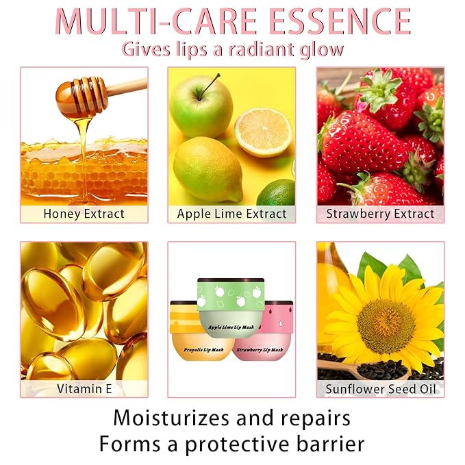 3 Pcs Bee Lip Balm Honey Lime)