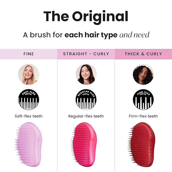 Tangle Teezer Original Detangler Brush, Dry & Wet Hairbrush for All Hair Types, Pink Fizz