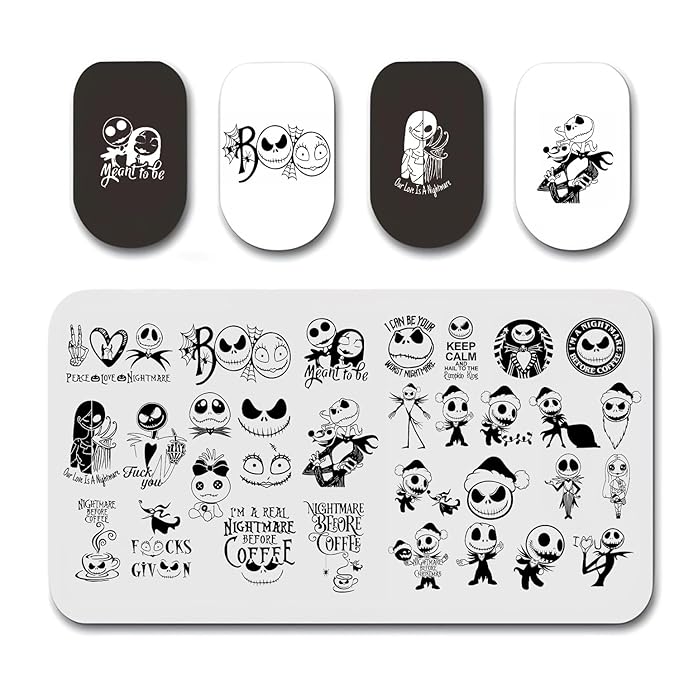 Halloween nail stamping plates terror