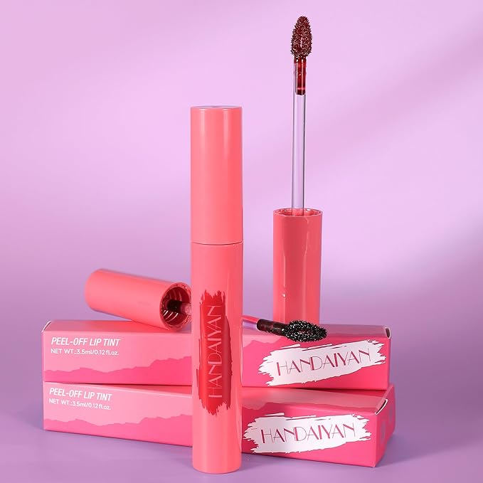 Wonder Blading Lip Stain Peel Off Masque, 6 Colors Tattoo Peel Off Mask, Matte Finish Peel Off Lip Stain, Waterproof & Transfer Proof Nude Lip Tint, Lip Tatoo Peel Lip Tint, 05# Dark Purple