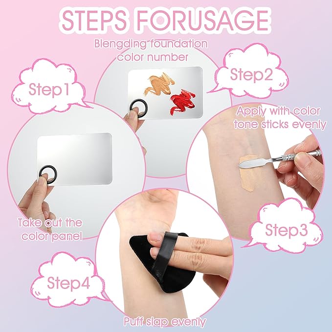 10-in-1 Makeup Spatula and Powder Puff Set