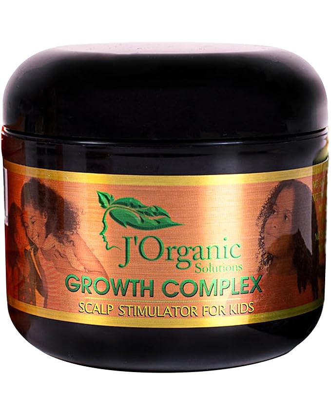 J'Organic Solutions Natural Kid's Hair Growth Stimulator (Hair Grease) with Lanolin, Sweet Almond Oil, and Castor Oil for Soft, Shiny Hair