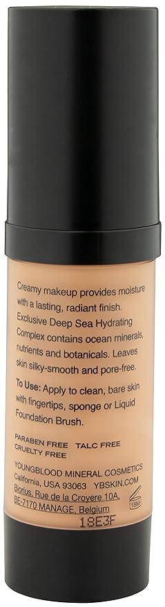 Youngblood Mineral Cosmetics Liquid Mineral Foundation, Golden Sun Paraben Free