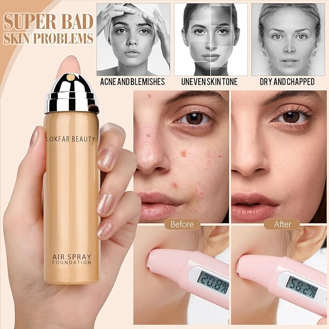 AirBrush Foundation Spray, Silky Mist Foundation Spray Makeup #A06 Pearl