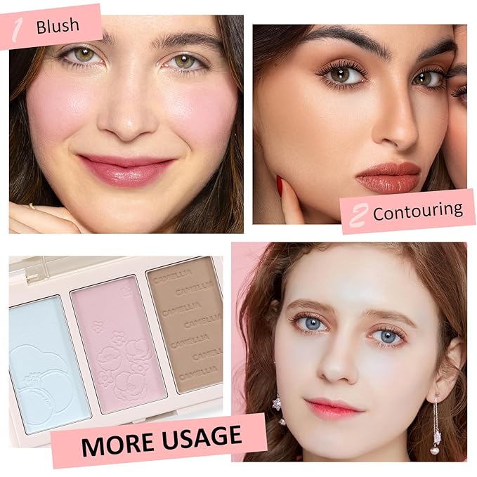 Boobeen Blush Contour Highlighter Makeup Palette - 3 the Face