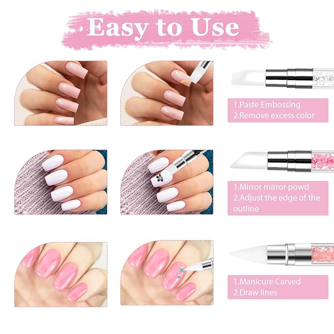 3 Pcs Nail Art Sculpture