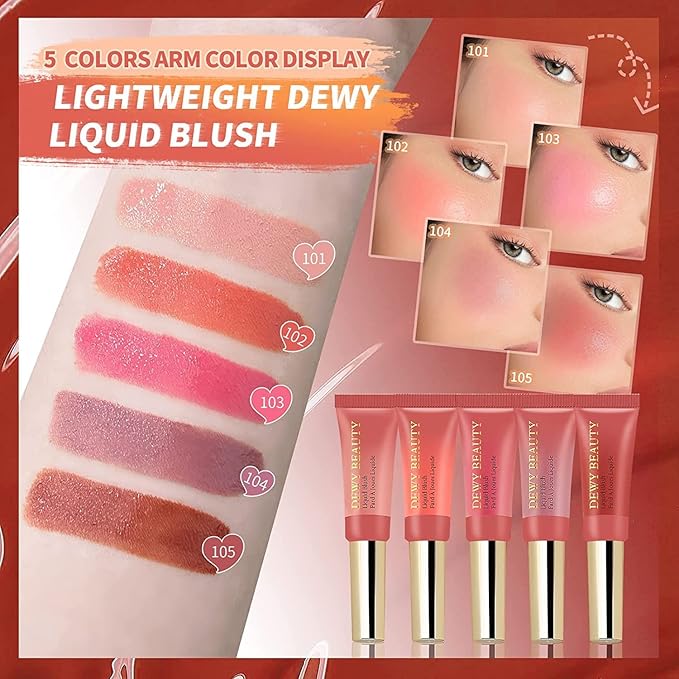 Liquid Blush Makeup Stick, Air Cushion Blush Beauty Effect (104Cherry)