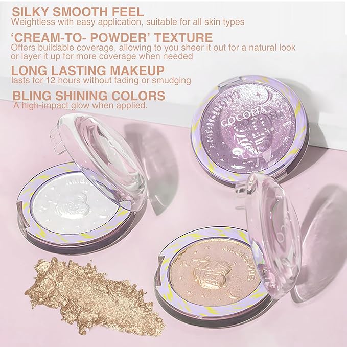 Glitter Sparkly Face Highlighter Makeup Palette Shimmer Radiant 6g