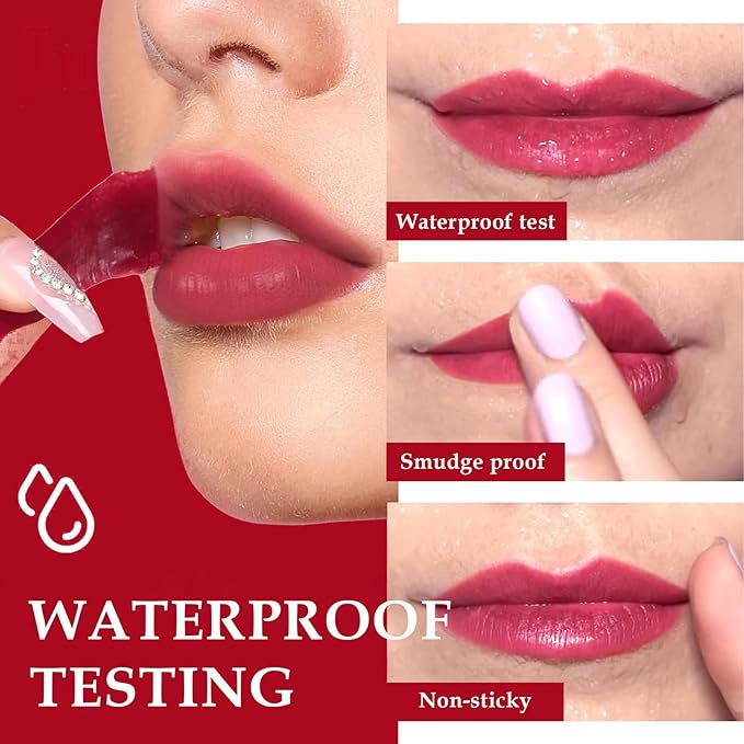 3 Colors Peel Off Lip Tint, Long Lasting Long